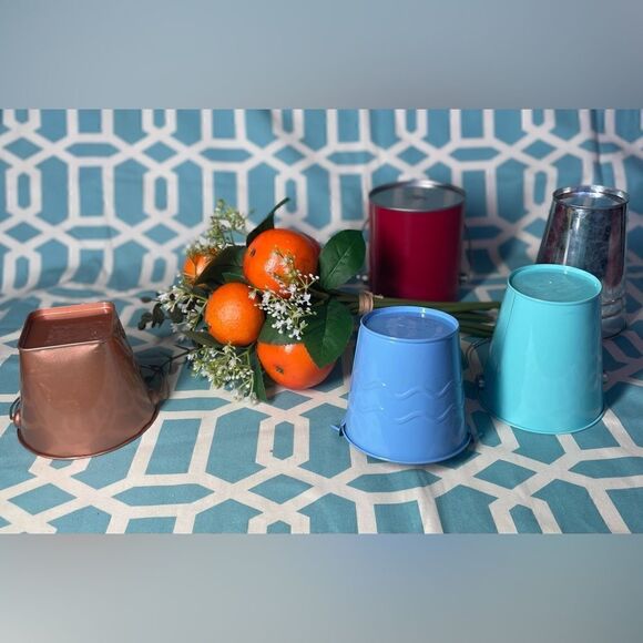 5 Gift Buckets Pails Gift Basket Handle Various Sizes & Shapes Arts & Crafts - Picture 4 of 12